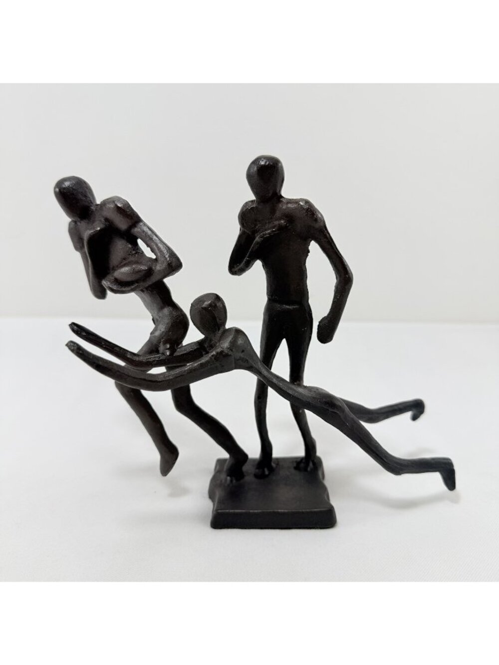 Spirit Game Football Players Cast Iron Sculpture Figurine Paperweight Tabletop